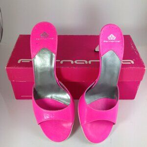 Fornarina Hot Pink leather pink slip on heels